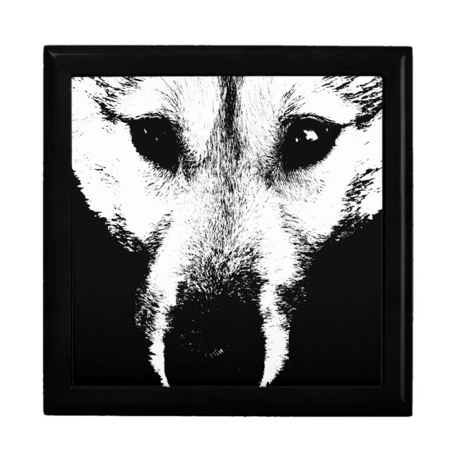 Wolf Pup Jewelry Box Husky Wolf Sled Dog Boxes (Front)