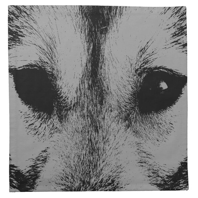 Wolf Pup Napkins Husky / Wolf Napkins & Decor (Front)