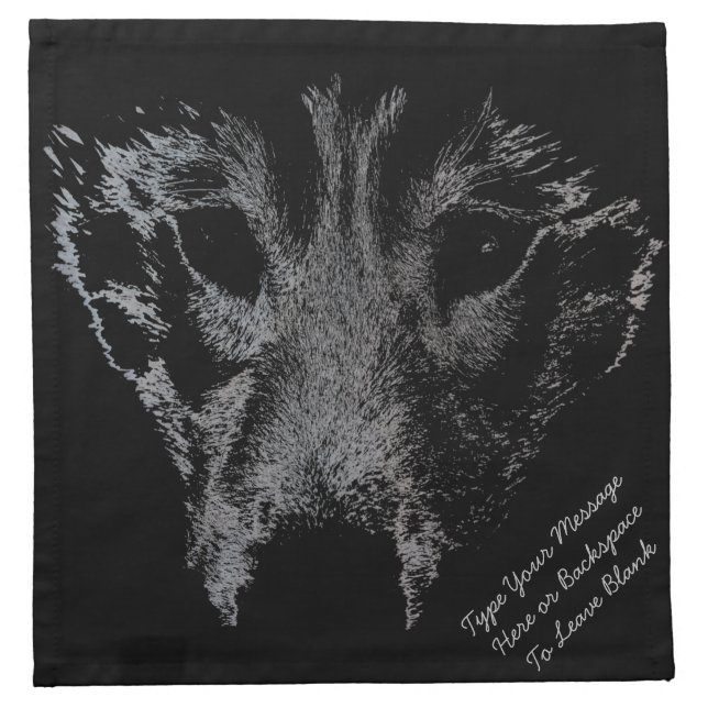Wolf Pup Napkins Personalized Husky / Wolf Napkins (Front)