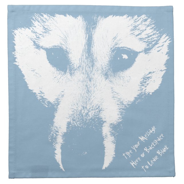 Wolf Pup Napkins Personalized Husky / Wolf Napkins (Front)