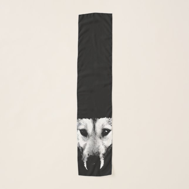 Wolf Pup Scarf Siberian Husky Wolf Dog Scarves (Front)