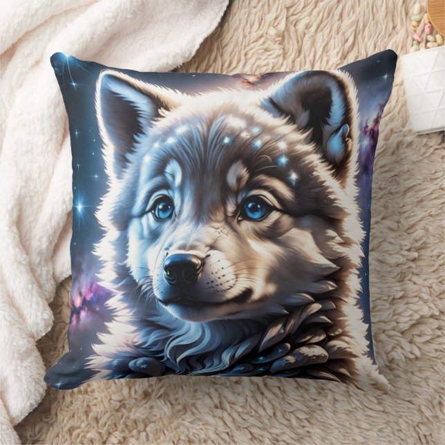Wolf pup throw pillow (Blanket)