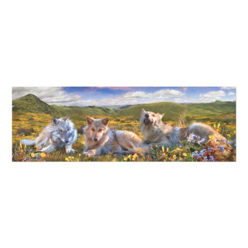 Wolf Puppies SONG OF THREE FLOWERS Photo Print