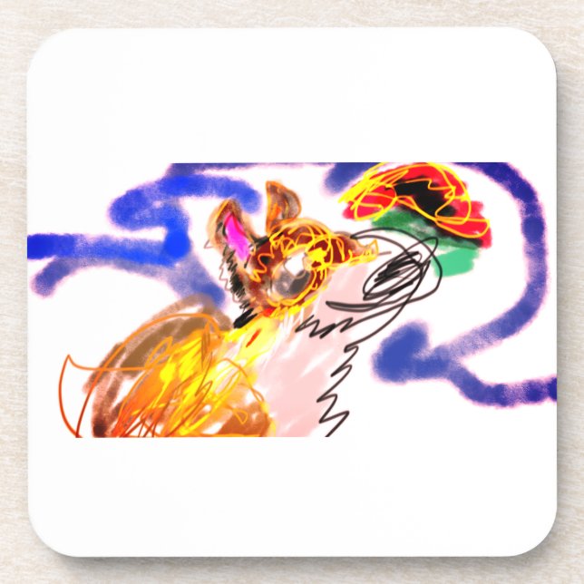 Wolf race autumn  beverage coaster (Front)