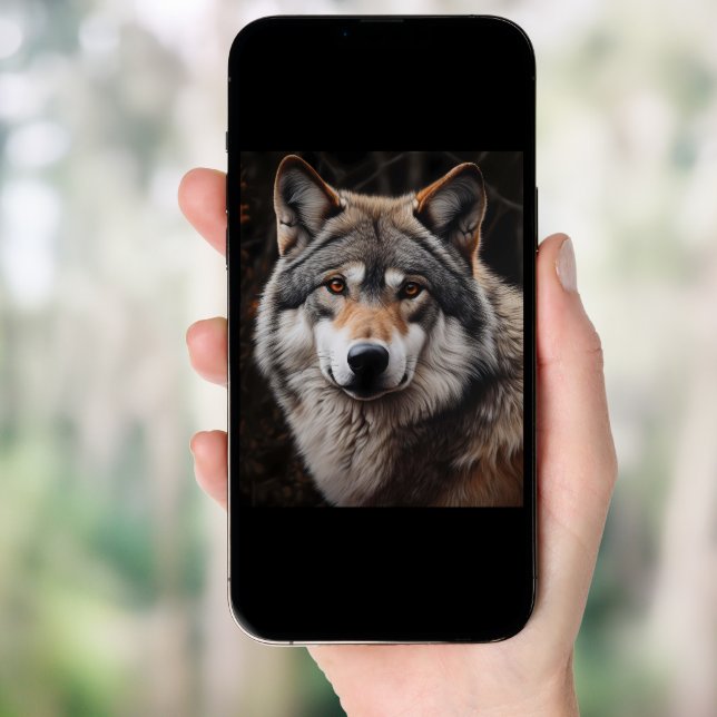 Wolf Realistic Painting Portrait Wildlife Cabin Poster (Front Digital)