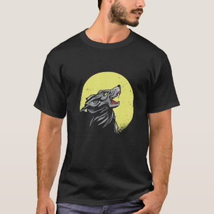 Wolf Realistic Wolves Animal Howling At The Moon W T-Shirt