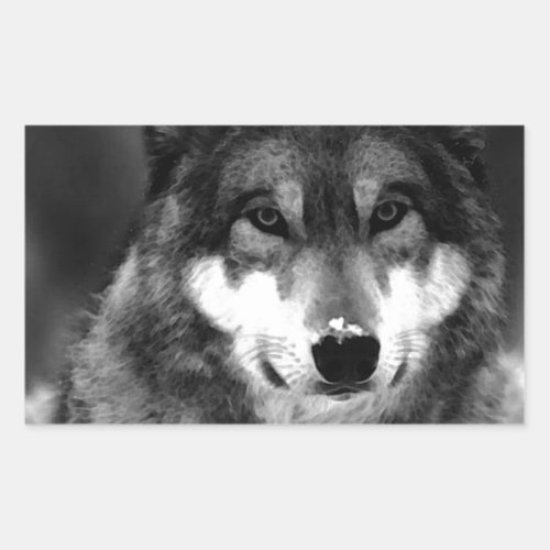 Wolf Rectangular Sticker