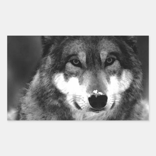Wolf Rectangular Sticker (Front)