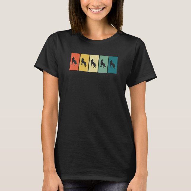 Wolf Retro Sunset Nature Wolves T-Shirt (Front)
