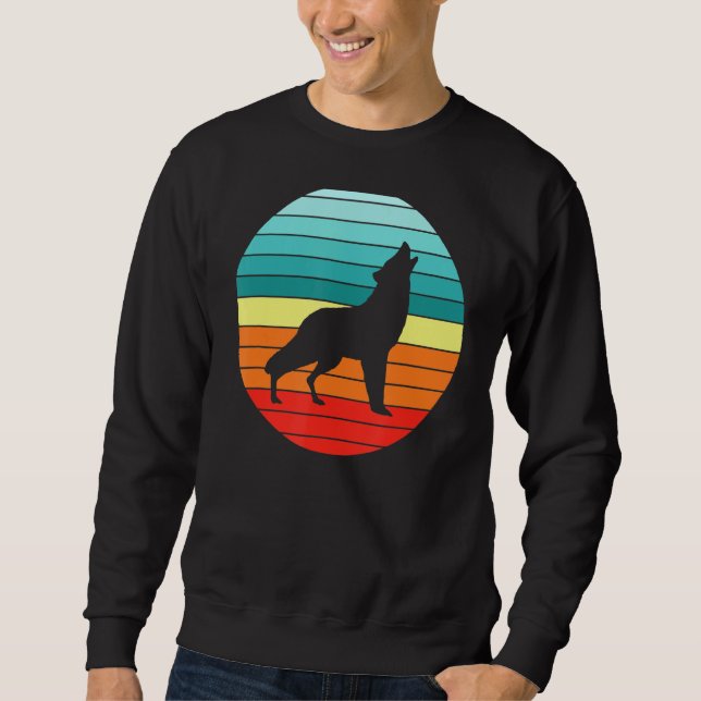 Wolf Retro Sunset Wolves Sweatshirt (Front)