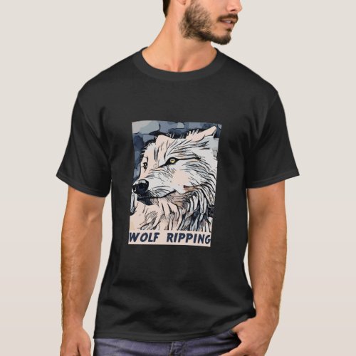 wolf ripping shirt