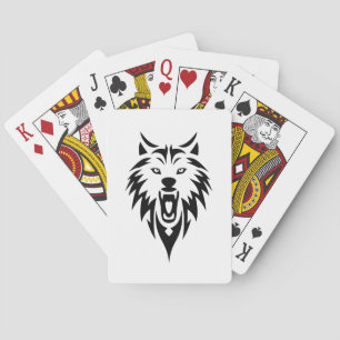 Wolf roar tribal poker cards