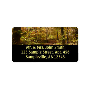 Wolf Rocks Trail in Autumn Pennsylvania Landscape Label