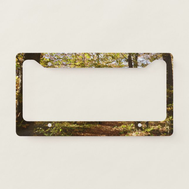 Wolf Rocks Trail in Autumn Pennsylvania Landscape License Plate Frame (Front)