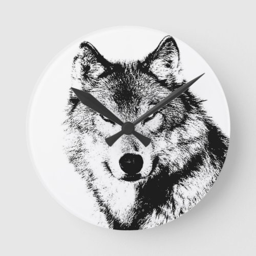 Wolf Round Clock