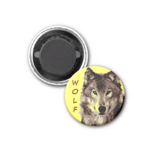 Wolf Round Magnet