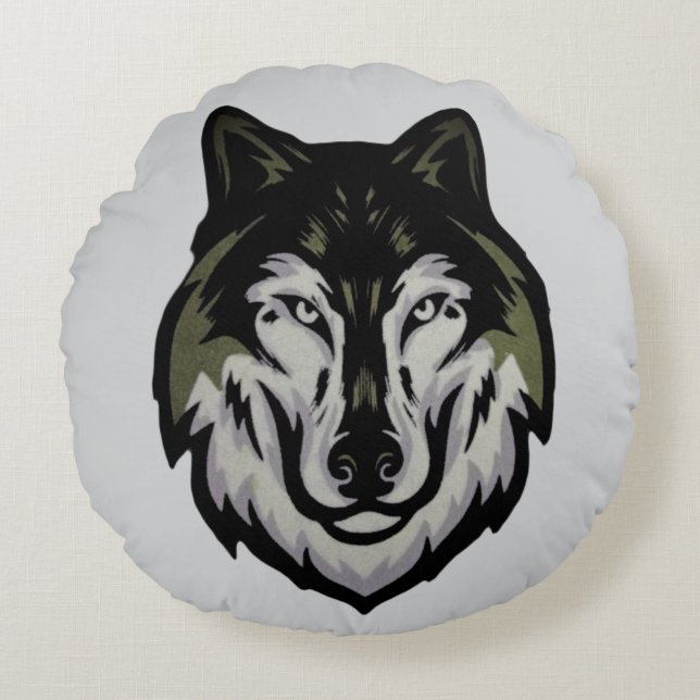 wolf round pillow (Front)