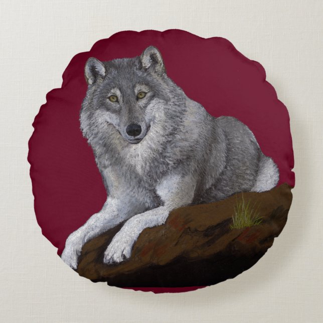 Wolf Round Pillow (Front)