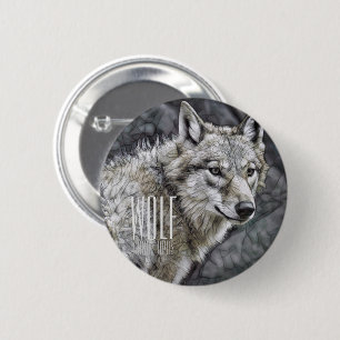 Wolf [Round Tin Badge] Button