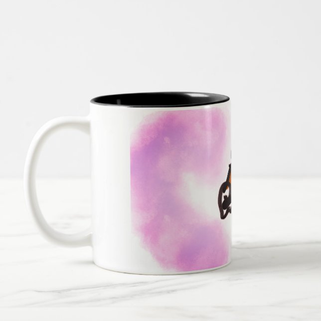 Wolf run in autumn Two-Tone coffee mug (Left)