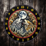 Wolf’s Spirit Lights Up The Game Dart Board<br><div class="desc">Capture the untamed beauty of the wilderness with this striking dartboard featuring a howling wolf beneath a glowing moon. The artwork, rich in red and gold tones, embodies the power, freedom, and spirit of the wild, making it a perfect addition to your man cave, hunting lodge, or fishing retreat. Its...</div>