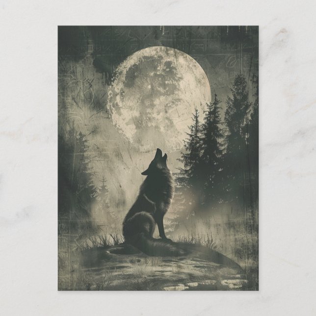 Wolf Samhain Halloween Greeting Card (Front)