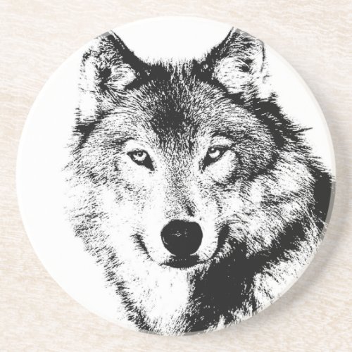 Wolf Sandstone Coaster