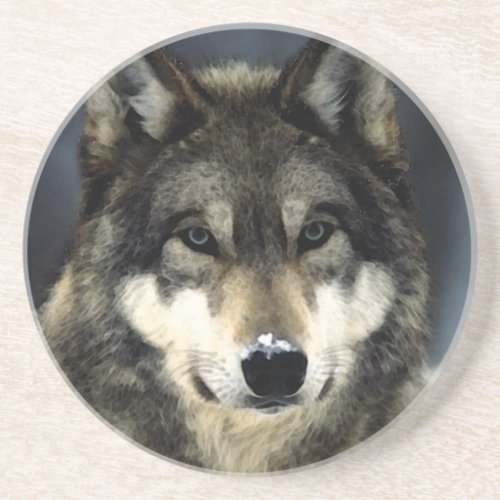 Wolf Sandstone Coaster