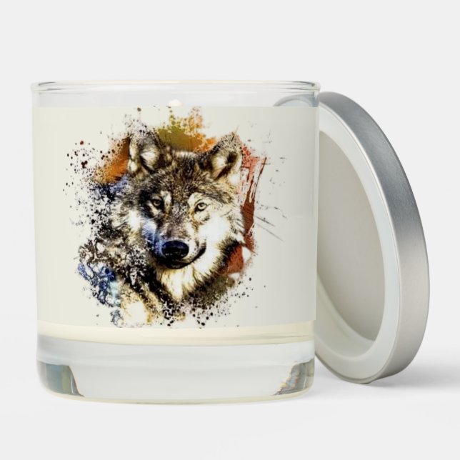 Wolf   scented candle (Lid)