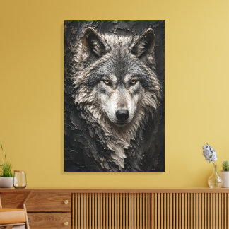 Wolf Sculptural 3D Luxury Fine Art Canvas Print