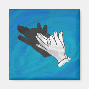 Wolf Shadow on Blue Magnet