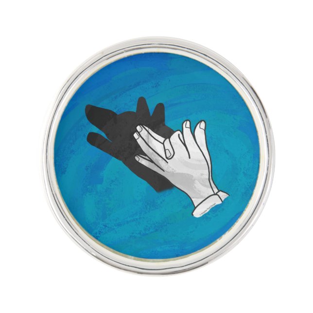 Wolf Shadow on Blue Pin (Front)