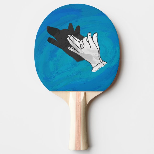 Wolf Shadow on Blue Ping-Pong Paddle (Front)
