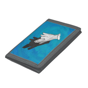 Wolf Shadow on Blue Trifold Wallet
