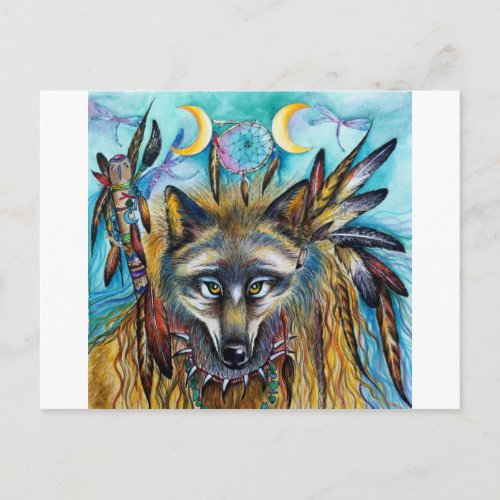 Wolf Shaman Spirit Postcard