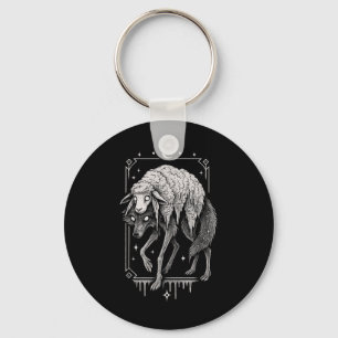 Wolf Sheep Horror Creepy Folklore Scary Goth Alt A Keychain