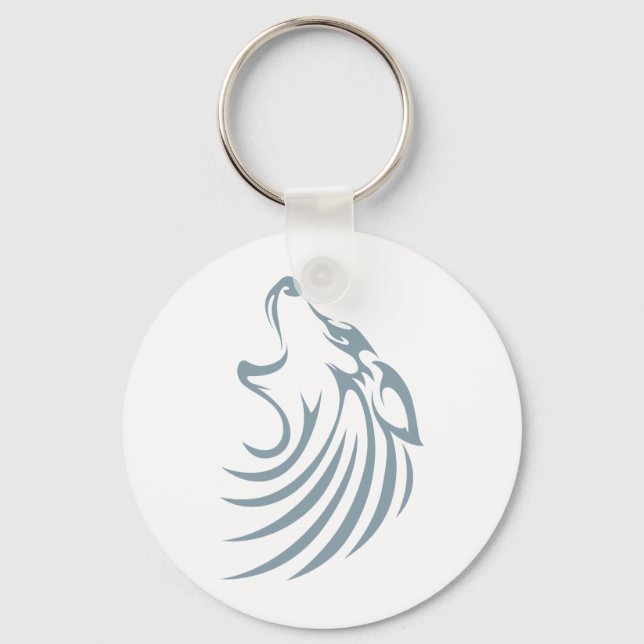 Wolf Shirts | Cool Custom Wolf Shirts Logo Keychain (Front)