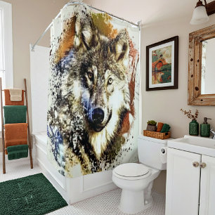 Wolf shower curtain