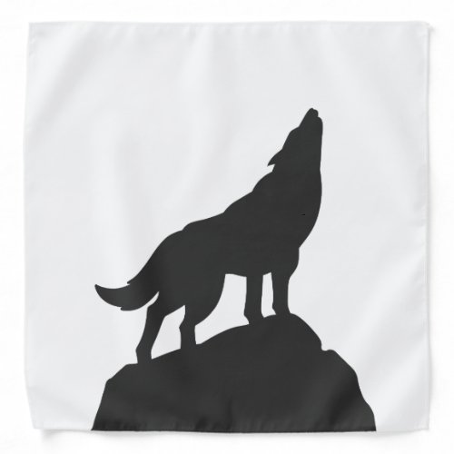 wolf silhouette howling _ Choose background color Bandana