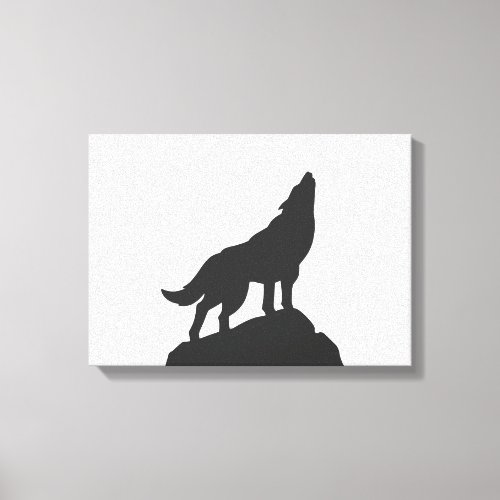 wolf silhouette howling _ Choose background color Canvas Print