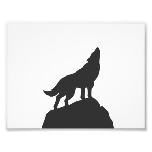 wolf silhouette howling _ Choose background color Photo Print