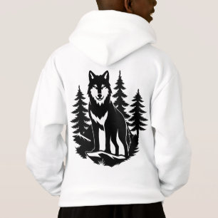 Wolf Silhouette in Forest Hoodie
