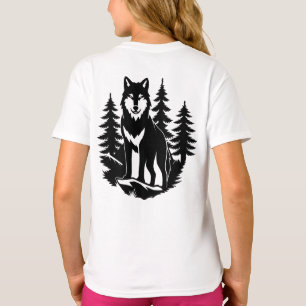 Wolf Silhouette in Forest T-Shirt