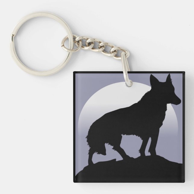 WOLF SILHOUETTE KEYCHAIN (Front)