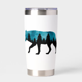 Wolf Silhouette Modern Insulated Tumbler
