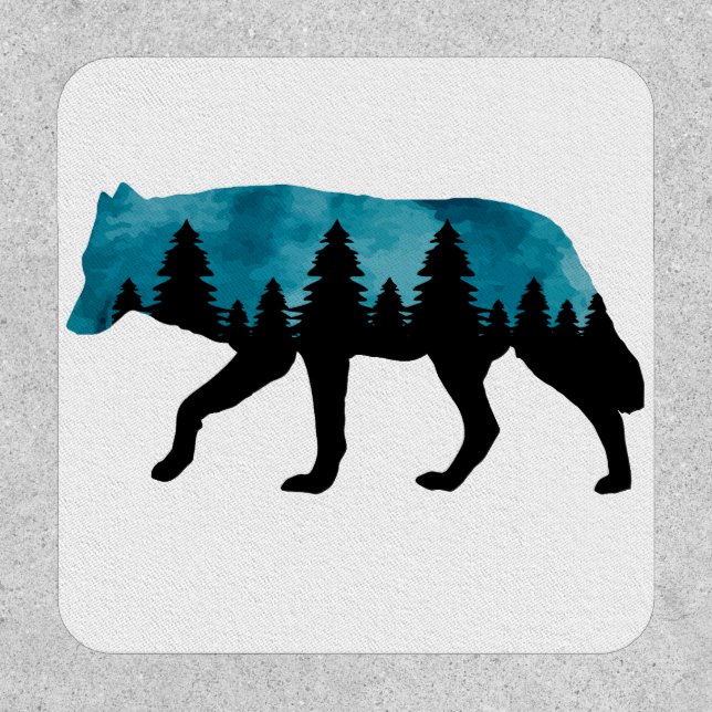 Wolf Silhouette Modern  Patch (Front)
