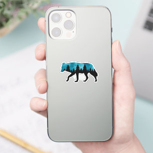 Wolf Silhouette Modern Sticker