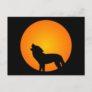 Wolf Silhouette Postcard