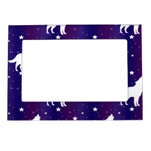 Wolf Silhouette Starry Night Galaxy Lover Universe Magnetic Frame
