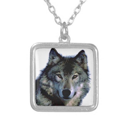 Wolf Silver Plated Necklace